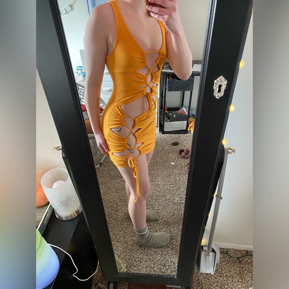 Orange Fashion Nova mini dress
